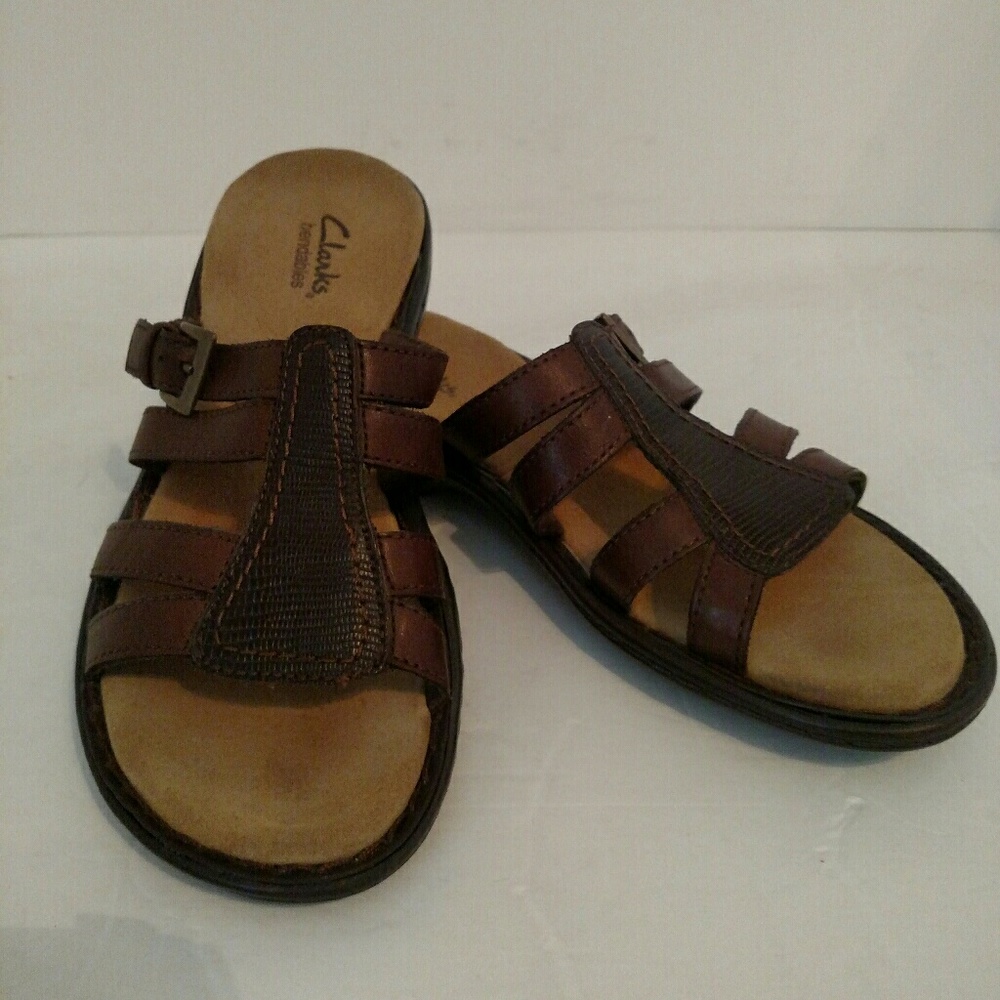 Clarks Bendables Slip On Sandles Brown Size 6 1/2M